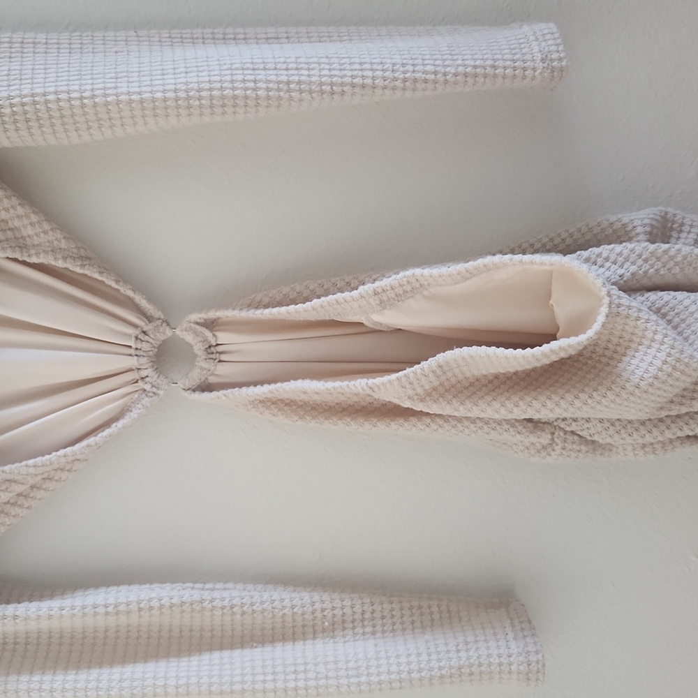 SHEIN Women's Beige Waffle Knit Bodycon Dress - Picture 5 of 6